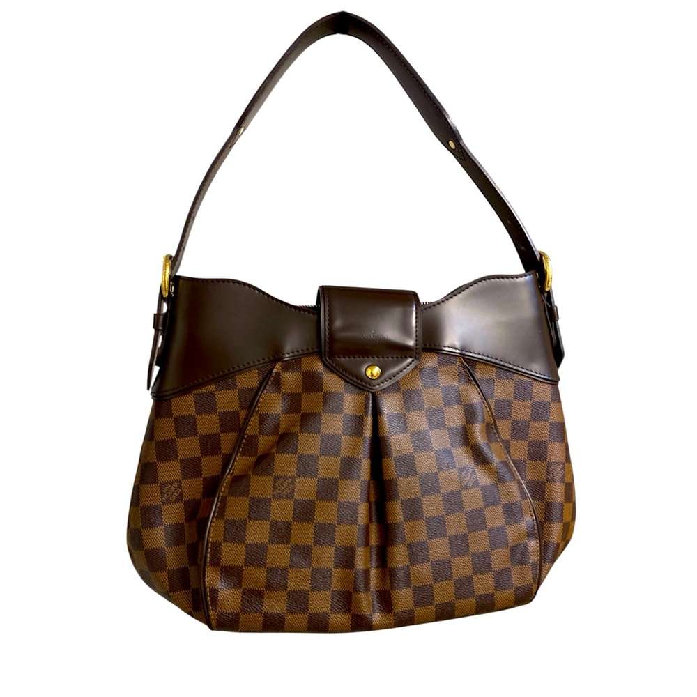 Checkered Brown Designer Handbag - Picture 2 of 7
